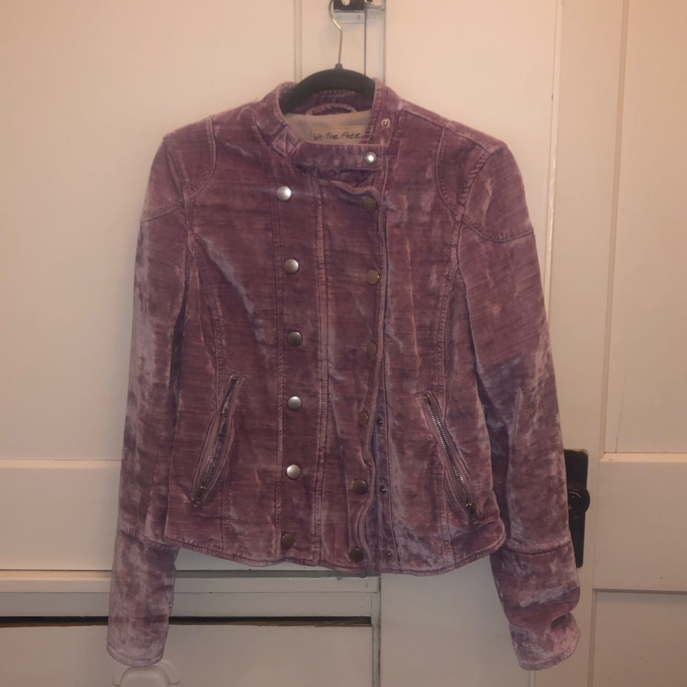 NWOT We the Free Dusk Til Dawn Velvet Moto Style Jacket Magical